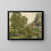 North German landscape painting with ducks and thatched roof houses - Hermann Seeger — framed artwork on a wall