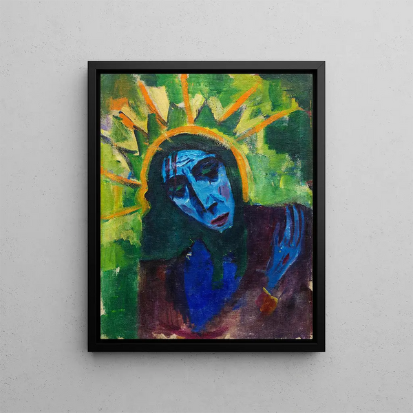 La tête du Christ - Hermann Stenner — framed artwork on a wall