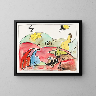 Annunciation to the Shepherds - Hermann Stenner — framed artwork on a wall