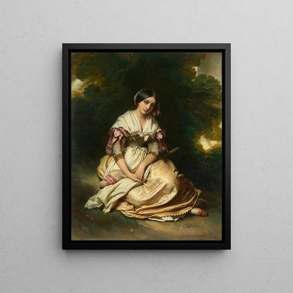 Italian girl - Hermann Winterhalter — framed artwork on a wall