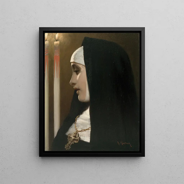 Sacrificial Candles - Hermann von Kaulbach — framed artwork on a wall