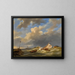Boats at Sea - Hermanus Koekkoek — framed artwork on a wall