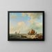 Fishermen on the Shore - Hermanus Koekkoek — framed artwork on a wall