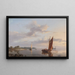 Calm Waters Fishing - Hermanus Koekkoek — framed artwork on a wall