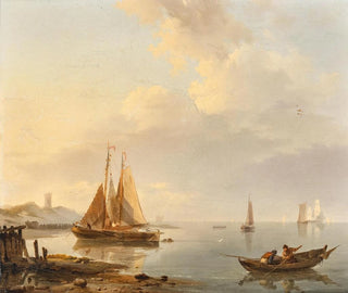 Naviguer dans des eaux calmes - Hermanus Koekkoek — artwork view