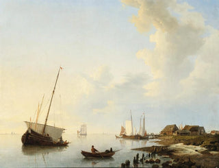 Boats in an Estuary - Hermanus Koekkoek — artwork view