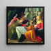 Hérodiade presented with the head of Baptiste by Salomé - Giovanni Andrea Ansaldo — framed artwork on a wall