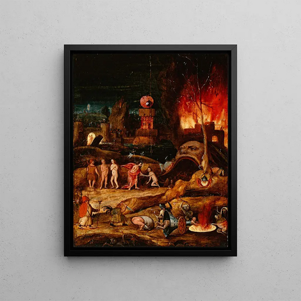 The Christ in Limbo - Herri met de Bles — framed artwork on a wall
