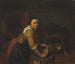 a Servant washing pots in a kitchen - Heyman Dullaert — artwork view