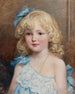 Portrait of a girl in a blue dress - Heywood Hardy — artwork view