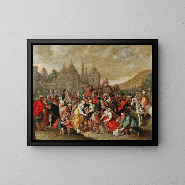 The Departure of the Israelites from Egypt - Hieronymus Francken III — framed artwork on a wall