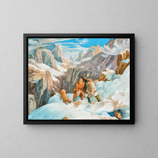 Scene on the Saint-Gothard - Hieronymus Hess — framed artwork on a wall