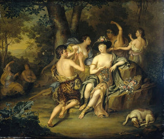 Shepherds and Shepherdesses in a Landscape - Hieronymus van der Mij — artwork view