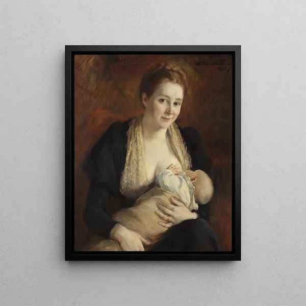 Maternity Joy L'epouse de l'artiste Jacob Kulle - Hildegard Thorell — framed artwork on a wall
