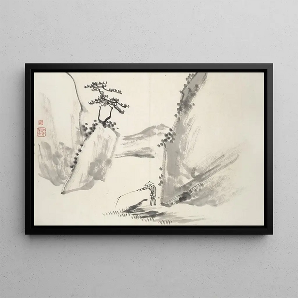 Album de quinze peintures à l'encre Pl. 09 - Hine Taizan — framed artwork on a wall