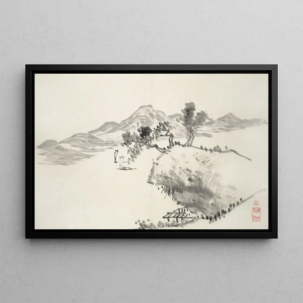 Album de quinze peintures à l'encre Pl13 - Hine Taizan — framed artwork on a wall