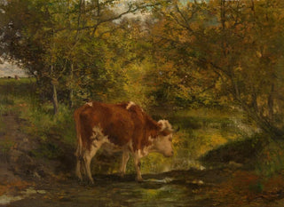 Cow in the ditch - Hippolyte Boulenger — artwork view