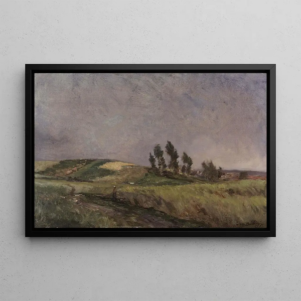 Hameau dans les Dunes - Hippolyte Boulenger — framed artwork on a wall