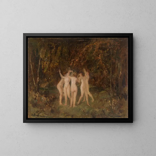 Nymph in the Forest - Hippolyte Boulenger — framed artwork on a wall
