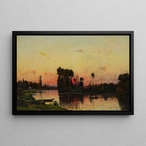 Sunset on the Shore - Hippolyte Camille Delpy — framed artwork on a wall