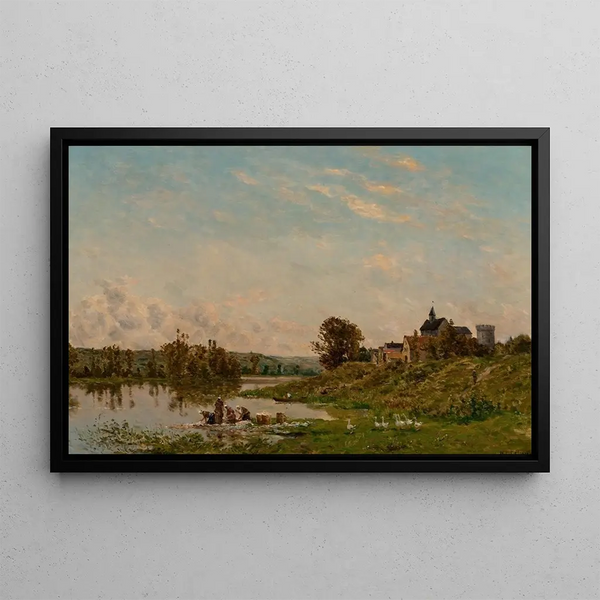 Les Lavandières - Hippolyte Camille Delpy — framed artwork on a wall