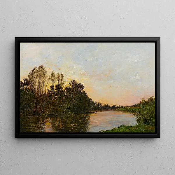 Sunset Painting near Mantes - Hippolyte Camille Delpy — framed artwork on a wall