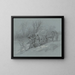 Workers gathering ice at the water's edge - Hippolyte Lalaisse — framed artwork on a wall
