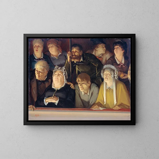 Public painting of theater - Hippolyte Michaud — framed artwork on a wall