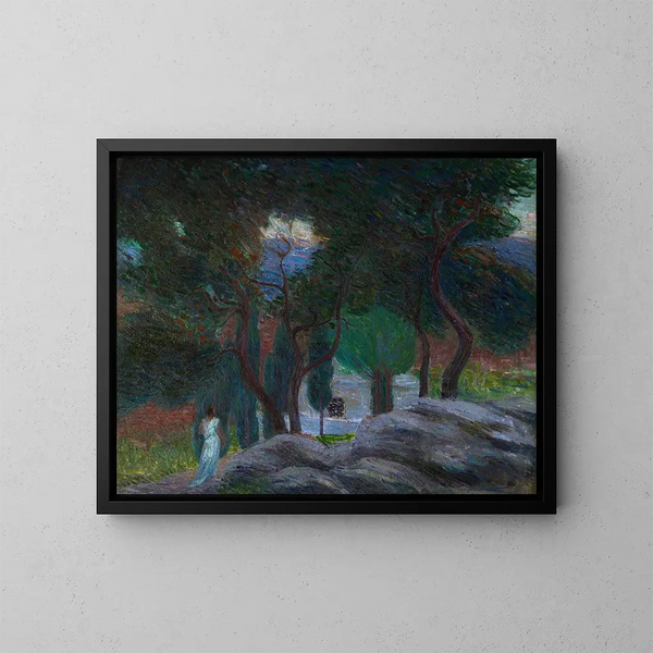 A Spring Evening of Youth around 1890 - Hippolyte Petitjean — framed artwork on a wall