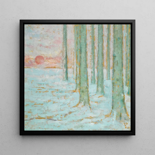 Winter in the Forest - William Degouve de Nuncques — framed artwork on a wall
