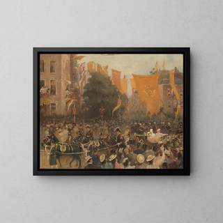 L'entrée de la reine Wilhelmine à Amsterdam en 1898 - Hobbe Smith — framed artwork on a wall