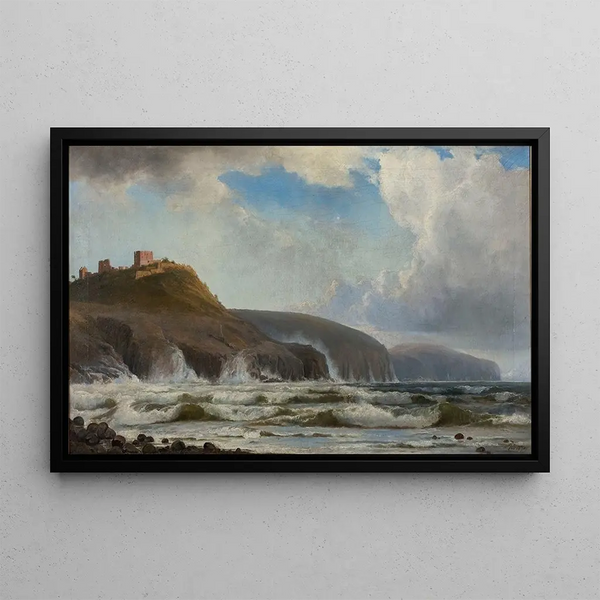 La côte au sud de Hammershus - Holger Drachmann — framed artwork on a wall