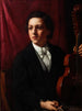 a Young Musician with Her Violin, Portrait of Mrs. Rung 1854-1914 - Holger Roed — artwork view