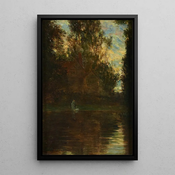 River landscape - Homer Dodge Martin — framed artwork on a wall