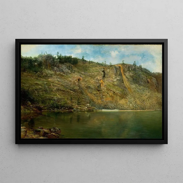La mine de fer, Port Henry, New York - Homer Dodge Martin — framed artwork on a wall