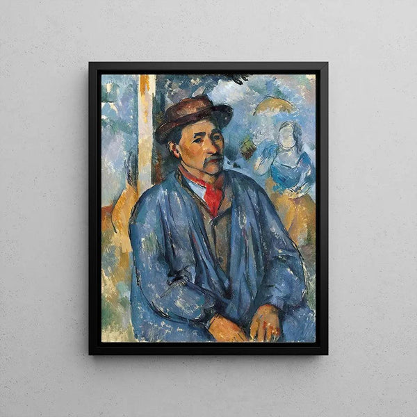 Reproduction of the painting of Man in a Blue Smock - Paul Cézanne