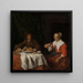 Man and Woman at a Meal - Gabriel Metsu — framed artwork on a wall