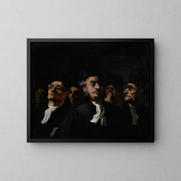 A Meeting of Lawyers - Honoré Daumier — framed artwork on a wall