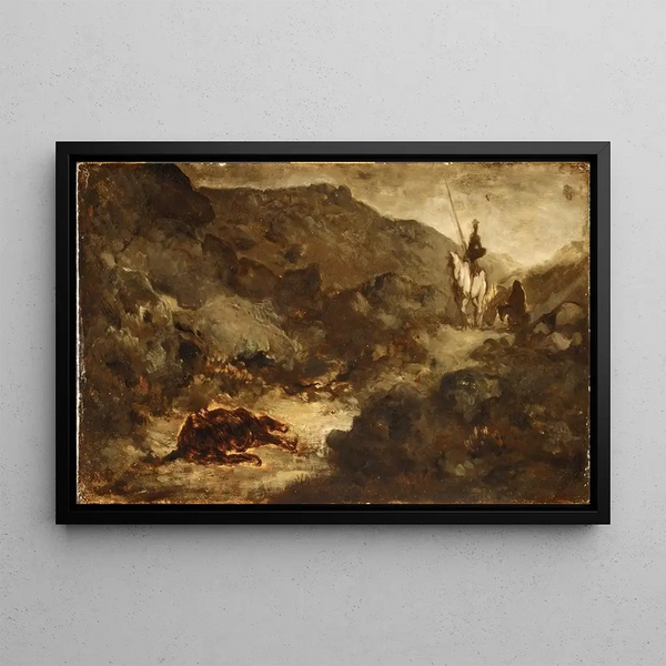 Don Quichotte et la mule morte - Honoré Daumier — framed artwork on a wall