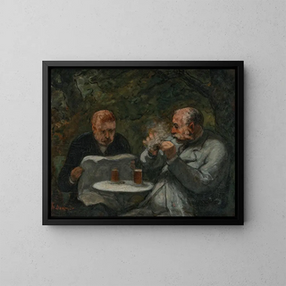 Les buveurs de bière - Honoré Daumier — framed artwork on a wall