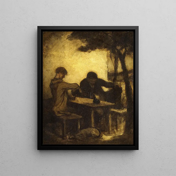 Les buveurs - Honoré Daumier — framed artwork on a wall