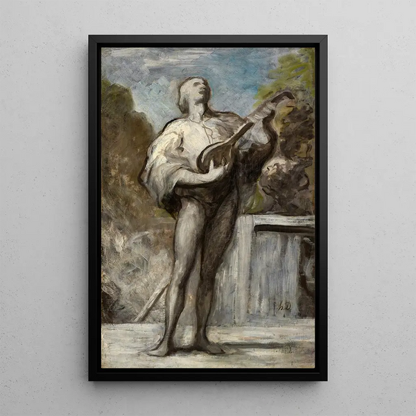 The Troubadour - Honoré Daumier — framed artwork on a wall