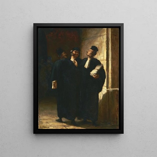 Three Lawyers - Honoré Daumier — framed artwork on a wall