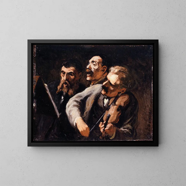 Trio d'amateurs - Honoré Daumier — framed artwork on a wall