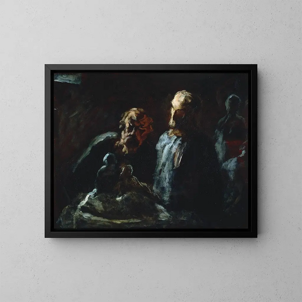Two Sculptors - Honoré Daumier — framed artwork on a wall