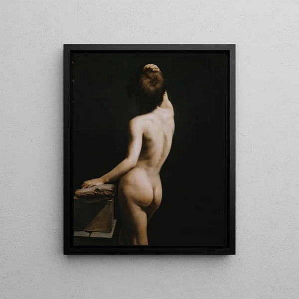 Academic study of a teenager seen from behind - Horace Vernet — framed artwork on a wall