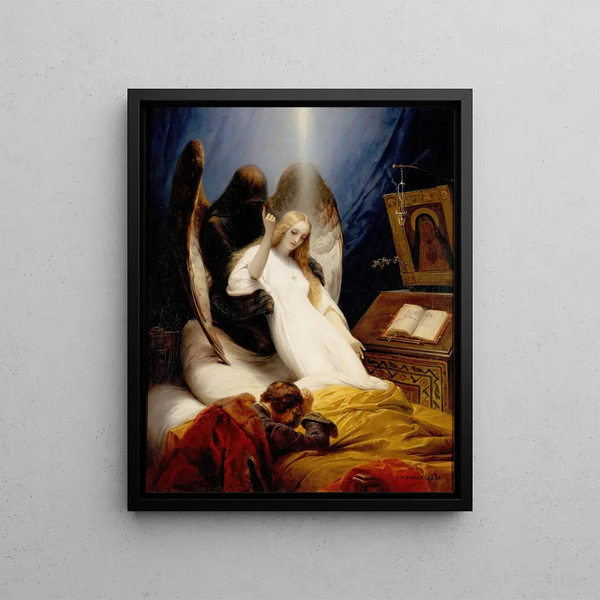 Angel of Death - Horace Vernet — framed artwork on a wall