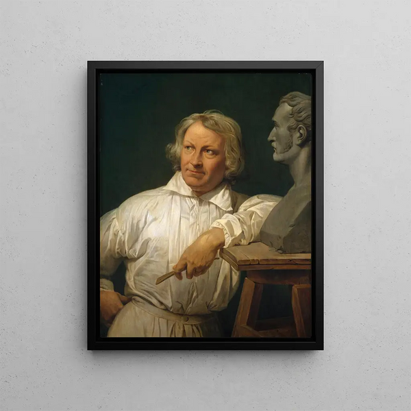 Bertel Thorvaldsen 1768-1844 painting with the bust of Horace Vernet - Horace Vernet — framed artwork on a wall