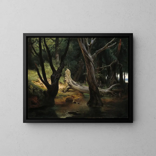 Departure for the hunt in the Pontine marshes - Horace Vernet — framed artwork on a wall