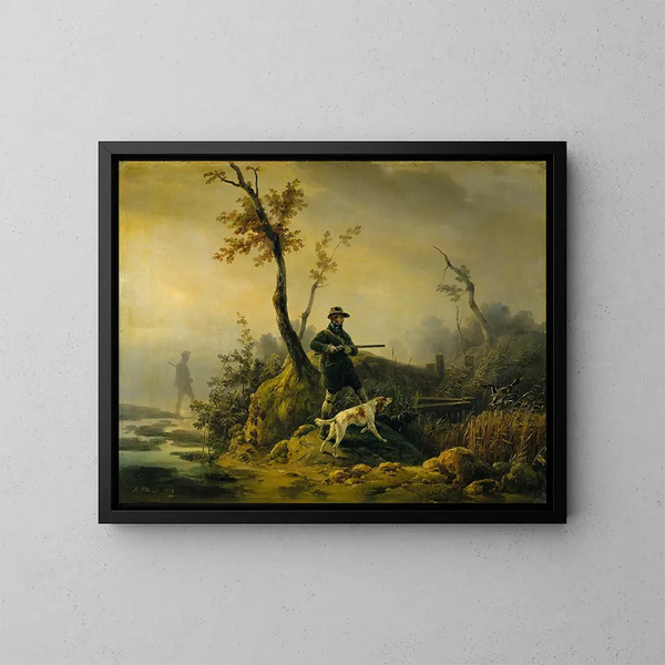 Hunting Ducks - Horace Vernet — framed artwork on a wall